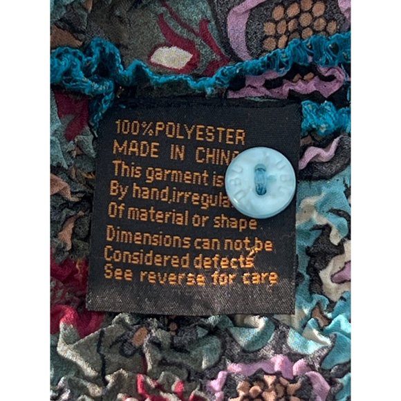 UBU Vintage 90s Textured Cardigan Women XL Crinkle Floral Retro Bohemian Texture - Picture 7 of 8